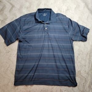 Grand Slam Golf Blue Multicolor Stripe Short Sleeve Collar Polo‎ Size XL